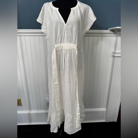 NWT Beautiful Shore 100% Cotton White Maxi Dress ~ Medium 🐚 - Picture 3 of 7